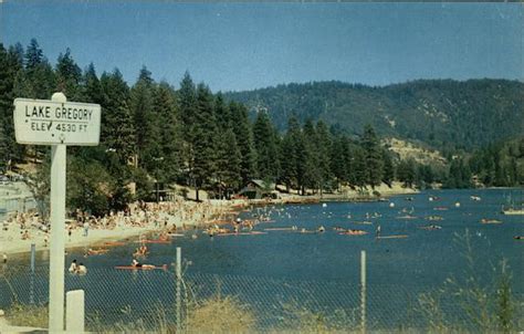 View of the Beach at Lake Gregory Crestline, CA