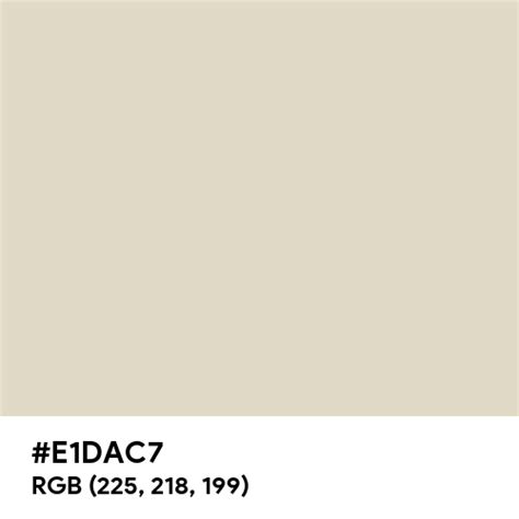 Oyster White (RAL) color hex code is #E1DAC7