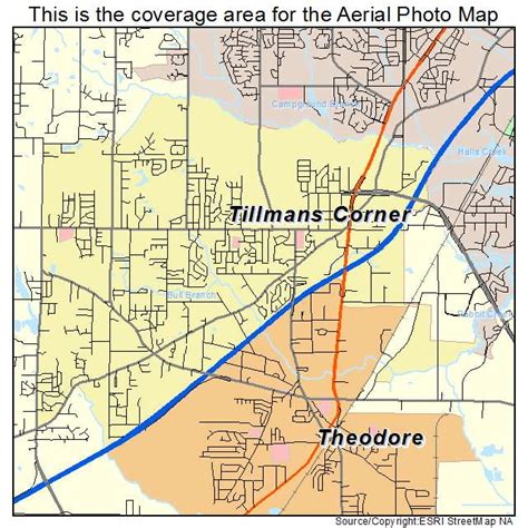 Aerial Photography Map of Tillmans Corner, AL Alabama