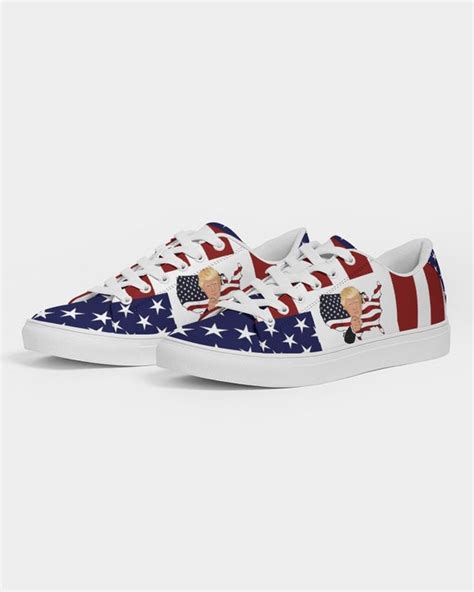 Trump Sneakers Women Faux Leather Tennis Shoes Trump Patriot - Etsy