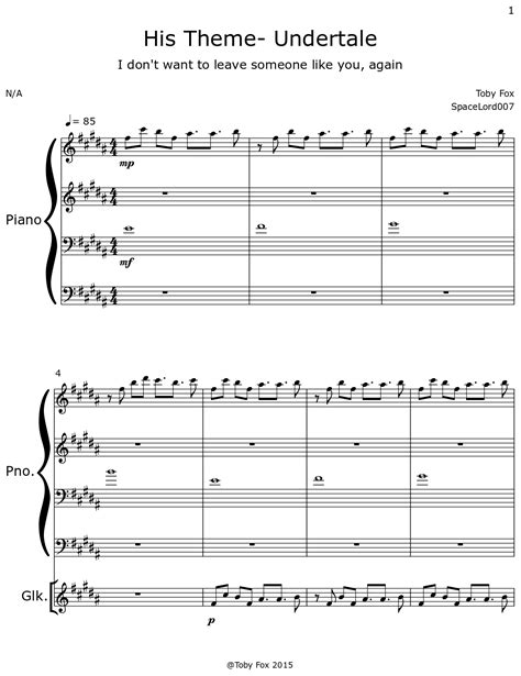 His Theme- Undertale - Sheet music for Piano, Piccolo, Flute, Oboe ...