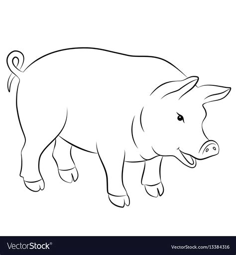 Quality black and white silhouettes of pigs Vector Image