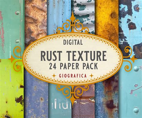 Rust Texture Papers, 8.5x11 Digital Paper, Grunge Textures, Industrial ...