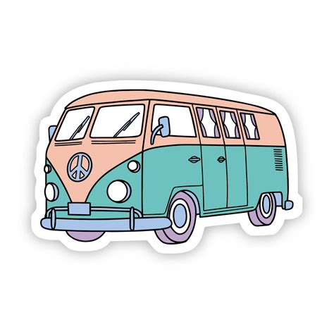 Hippie Van Multicolor Aesthetic Sticker | Big Moods