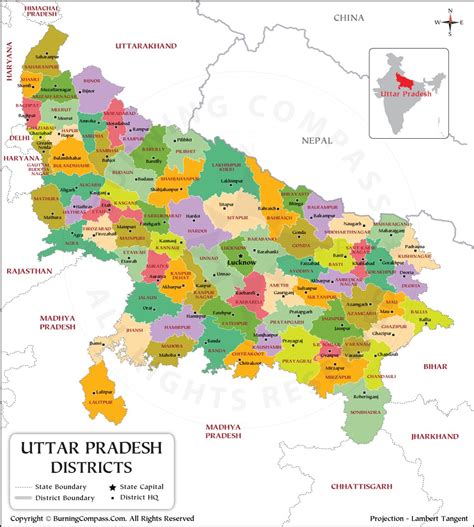 PDF of Uttar Pradesh District Map, Uttar Pradesh District Map PDF