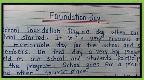 Foundation Day Essay In English | Essay On Foundation Day | Foundation ...