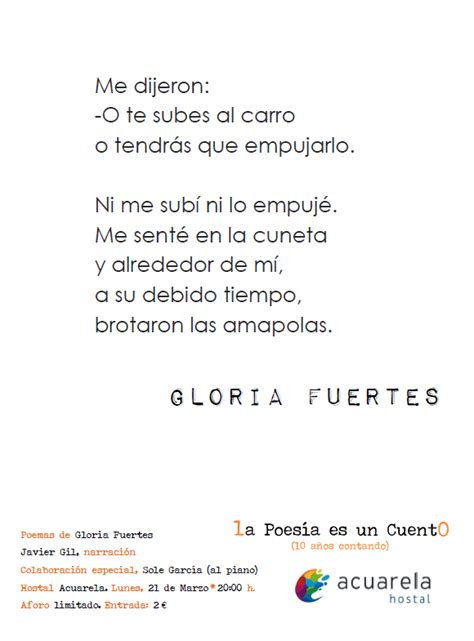 Generador Fragua oro poemas cortos de gloria fuentes Igualmente ...