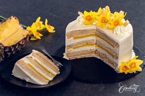 White Chocolate Pineapple Cake Recipe - Easter Cake Recipe