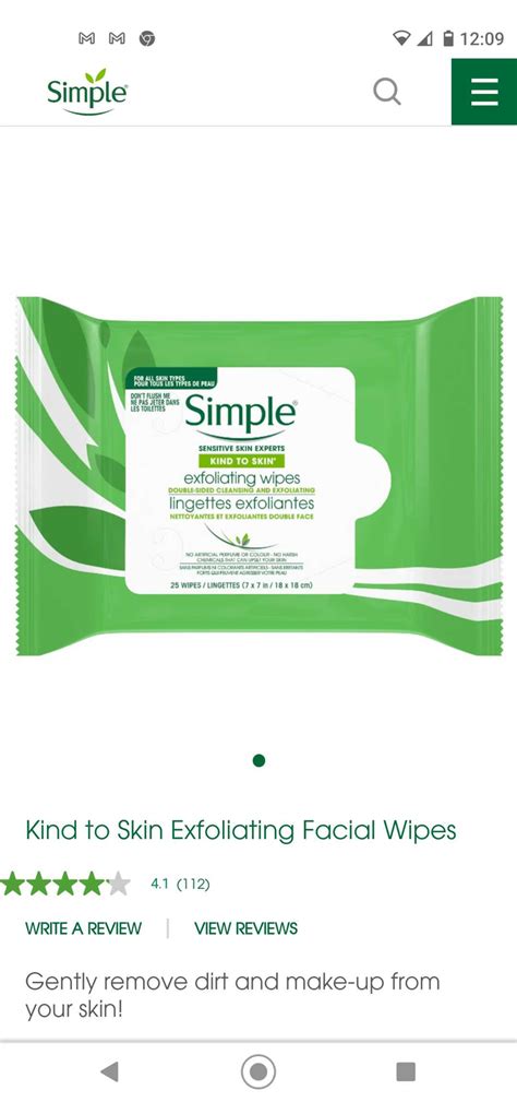 Best Simple Sensitive Skin Experts Exfoliating Facial Wipes for sale in ...