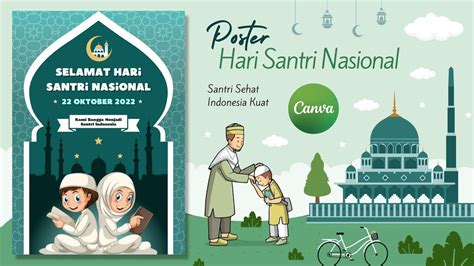 Cara Membuat Poster Hari Santri Nasional 2022 || Canva Tutorial - YouTube