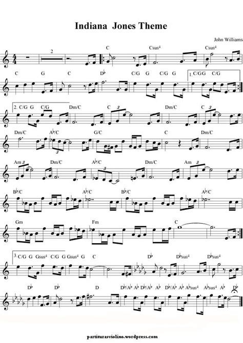 indiana jones theme sheet music for guitar