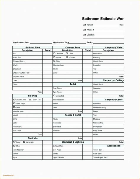 Free Spreadsheet Construction Budget Excel Home Renovation Kitchen ...