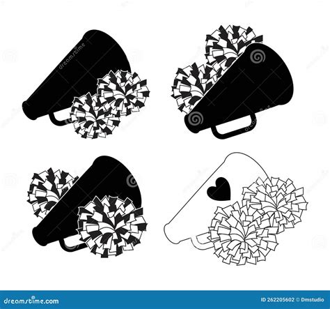 Vector Set Of Pom Poms. Cheerleading Icon | CartoonDealer.com #262205602