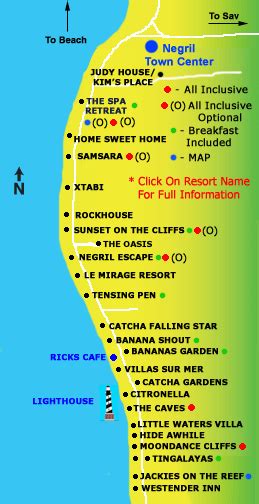 Map Of Negril Jamaica Resorts - Maps For You