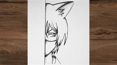 How to draw an ANIME BOY with cat ears │ EASY drawing for beginners ...