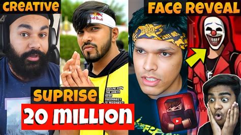 Techno Gamerz 20 Million SUPRISE Reveal! Badge 99 Face Reveal! Chapati ...