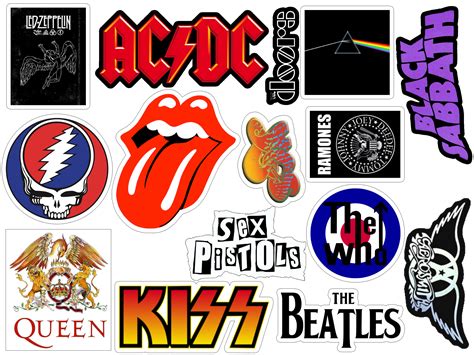 70s Rock Bands Logos Vinyl Sticker Pack (Vintage Stickers for Phones ...