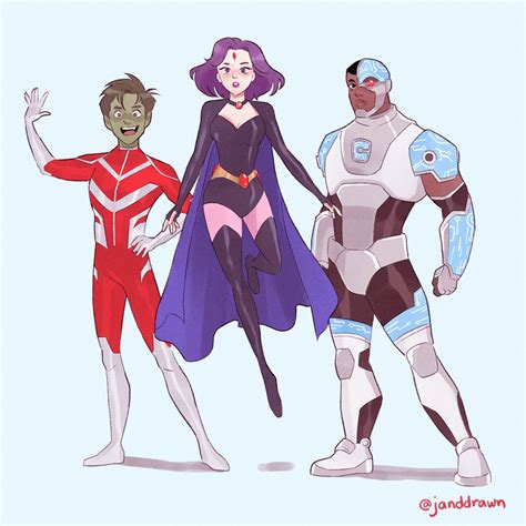 ArtStation - Beast Boy, Raven and Cyborg