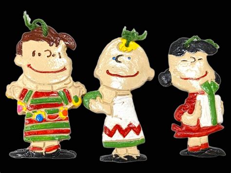 Peanuts Cartoon Characters Christmas Tree Ornaments Set of 3 - Etsy