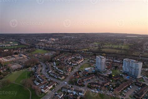 Gorgeous Aerial View of Luton City of England UK at Sunset Time ...