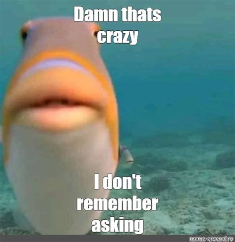 Meme: "Damn thats crazy I don't remember asking" - All Templates - Meme ...