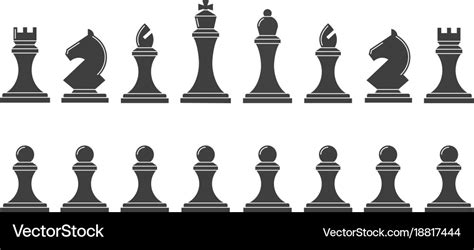 Silhouettes of chess pieces Royalty Free Vector Image