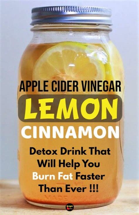 Apple Cider Vinegar Cinnamon And Lemon Detox Drink - Bright Life