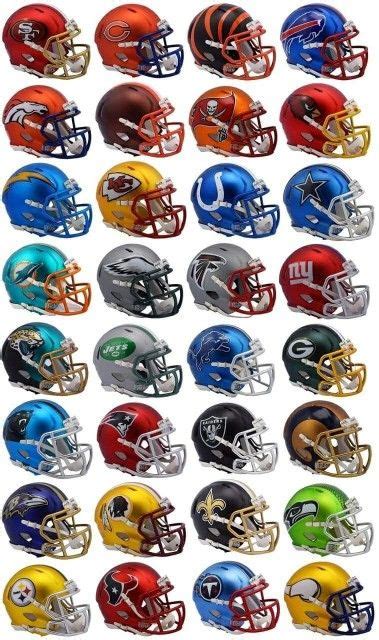 NFL Football Helmets in Different Colors