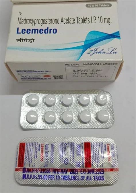 Leemedro Medroxyprogesterone Acetate Tablets Ip at Rs 60/strip in Nagpur