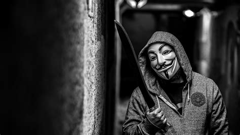 Anonymus Hacker With Knife Dark Background HD Hacker Wallpapers | HD ...