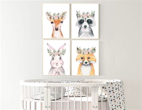 Nursery decor woodland animal, nursery decor girl woodland, nursery ...