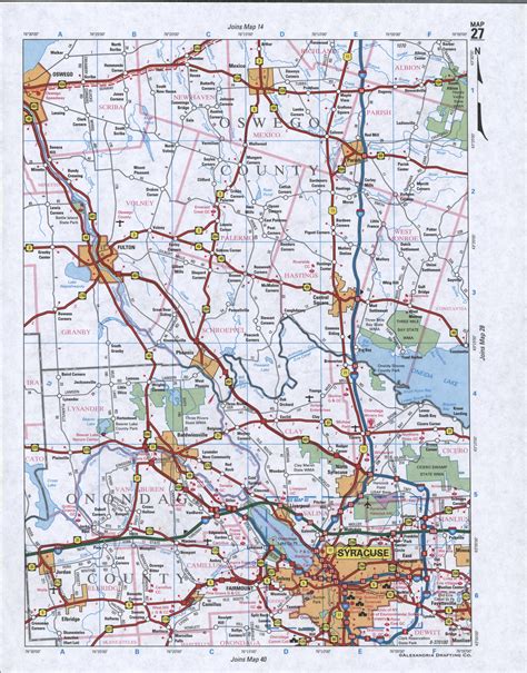 Map of Oswego County, New York state. Detailed image map of Oswego