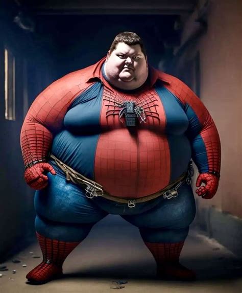 Fat Spider Man | Fat cartoon characters, Fat cartoon, Funny caricatures