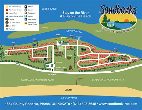 Camping Sandbanks River Country | Carte du site et règlement | Lake ...