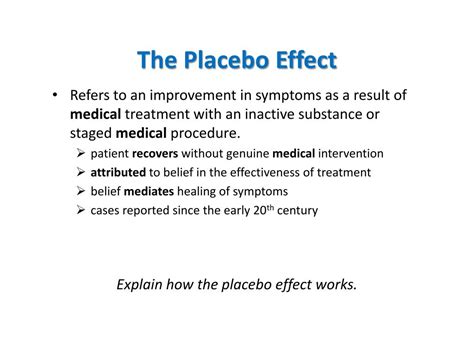 PPT - The Placebo Effect PowerPoint Presentation, free download - ID:734478