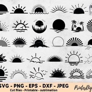 31 Sunrise SVG, Sunrise Png, Sunset Svg, Sunset Png, Sunrise Clipart ...