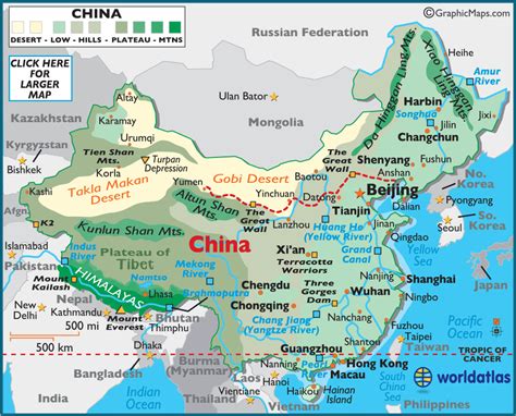 China map lakes - ToursMaps.com