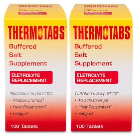 THERMOTABS Salt Supplement Buffered Tablets 100 Tablets (Pack of 2 ...