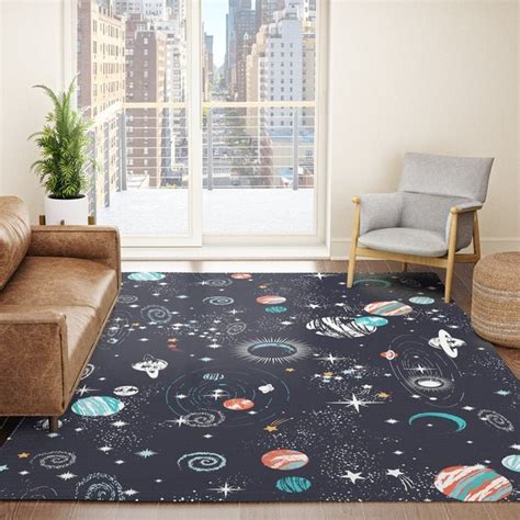 Space Galaxy Rug Blue Orange Space Rug Girls Boys Rug Kids - Etsy