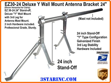 24 inch Deluxe Y Wall Mount Antenna Bracket EZ30-24 | 3 Star Incorporated