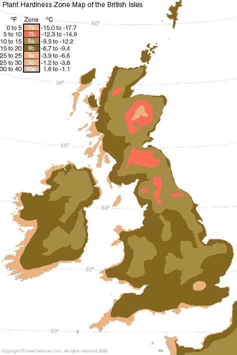 Plant Cold Hardiness Zone Map of the British Isles | Plant hardiness ...