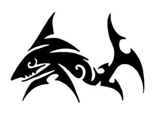 Tribal Shark v3 Decal Sticker