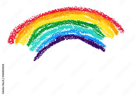 Crayon rainbow Hand drawn illustration Kids drawing style Stock ...