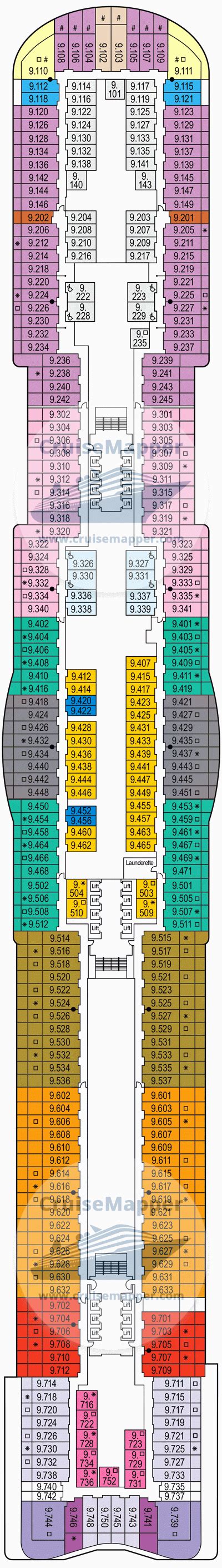 Iona deck 9 plan | CruiseMapper