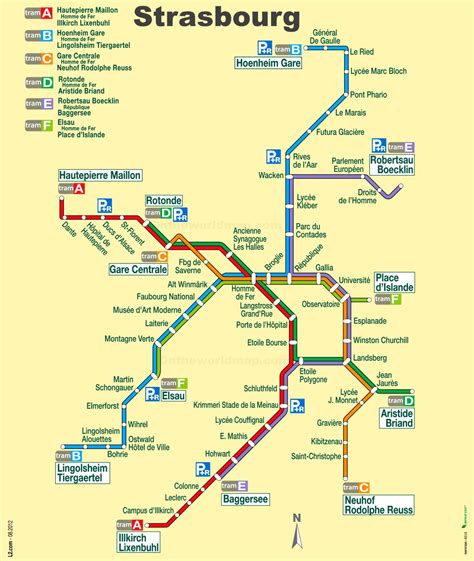 Strasbourg tram map - Ontheworldmap.com