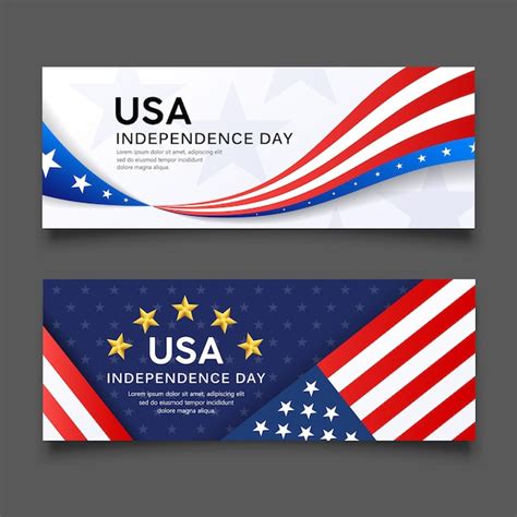 Premium Vector | Happy independence day vector america flag banners ...