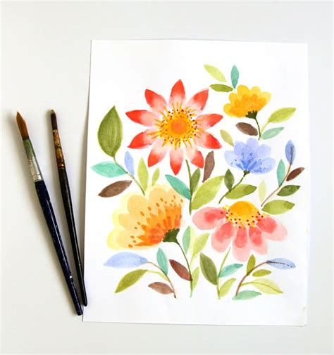 Simple Watercolor Painting Ideas Flowers