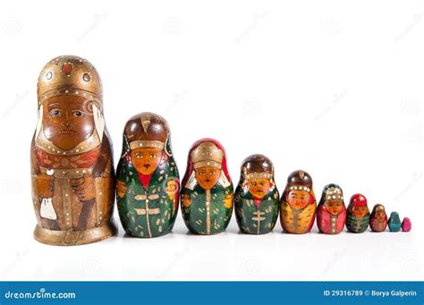 Antique matrioshka dolls stock image. Image of collection - 29316789