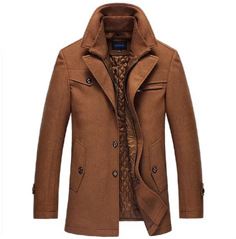 New mens winter wool Coat Men Slim Fit Fashion Jackets Mens Casual Warm ...