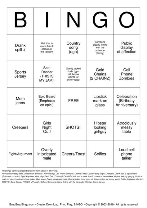 Bar Bingo Bingo Cards to Download, Print and Customize!